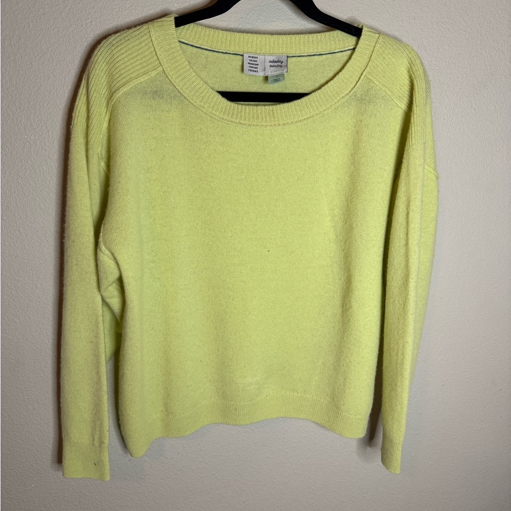 Anthro Saturday Sunday 100% Cashmere Sweater Small Yellow